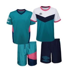 Umbro Boys' Youth Soccer 4-Piece Short Sleeve Tee and Short Set